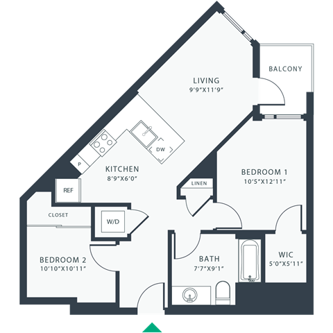 a floor plan of a house with a bedroom and a living room